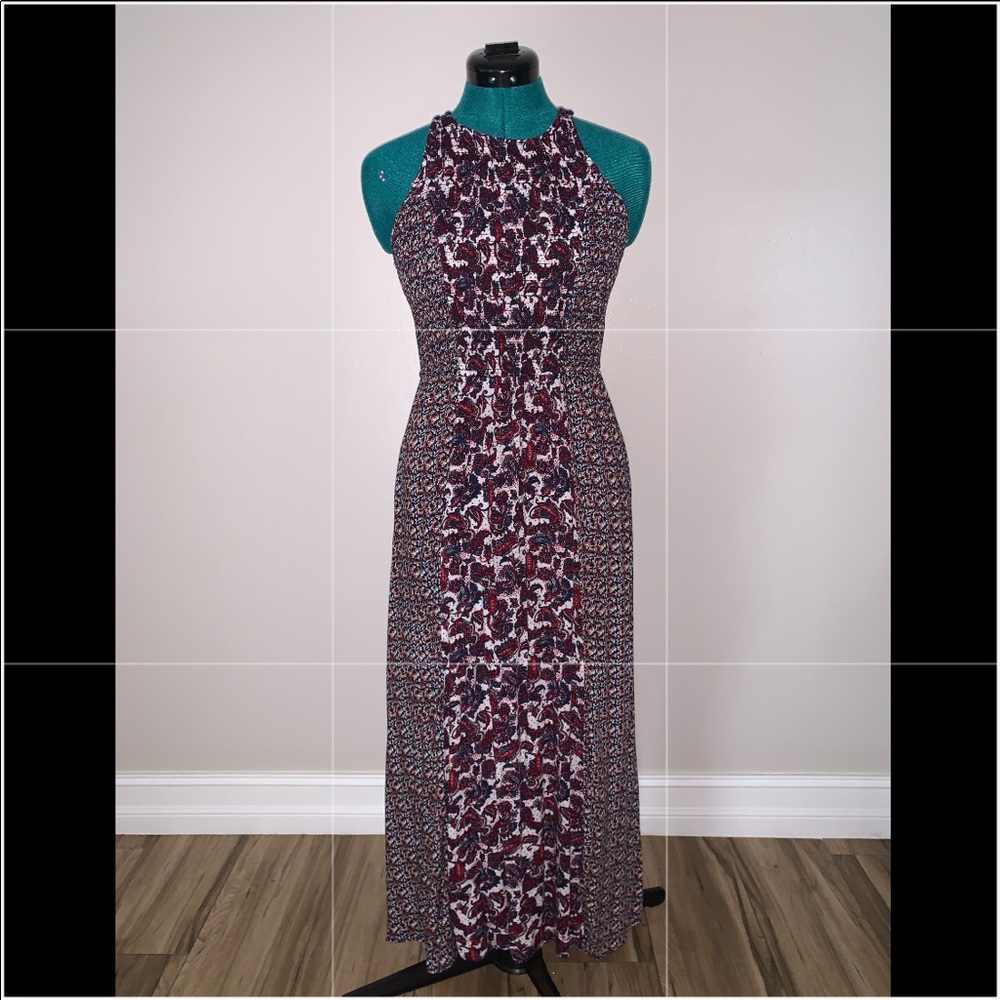 Bohemian long razor back dress